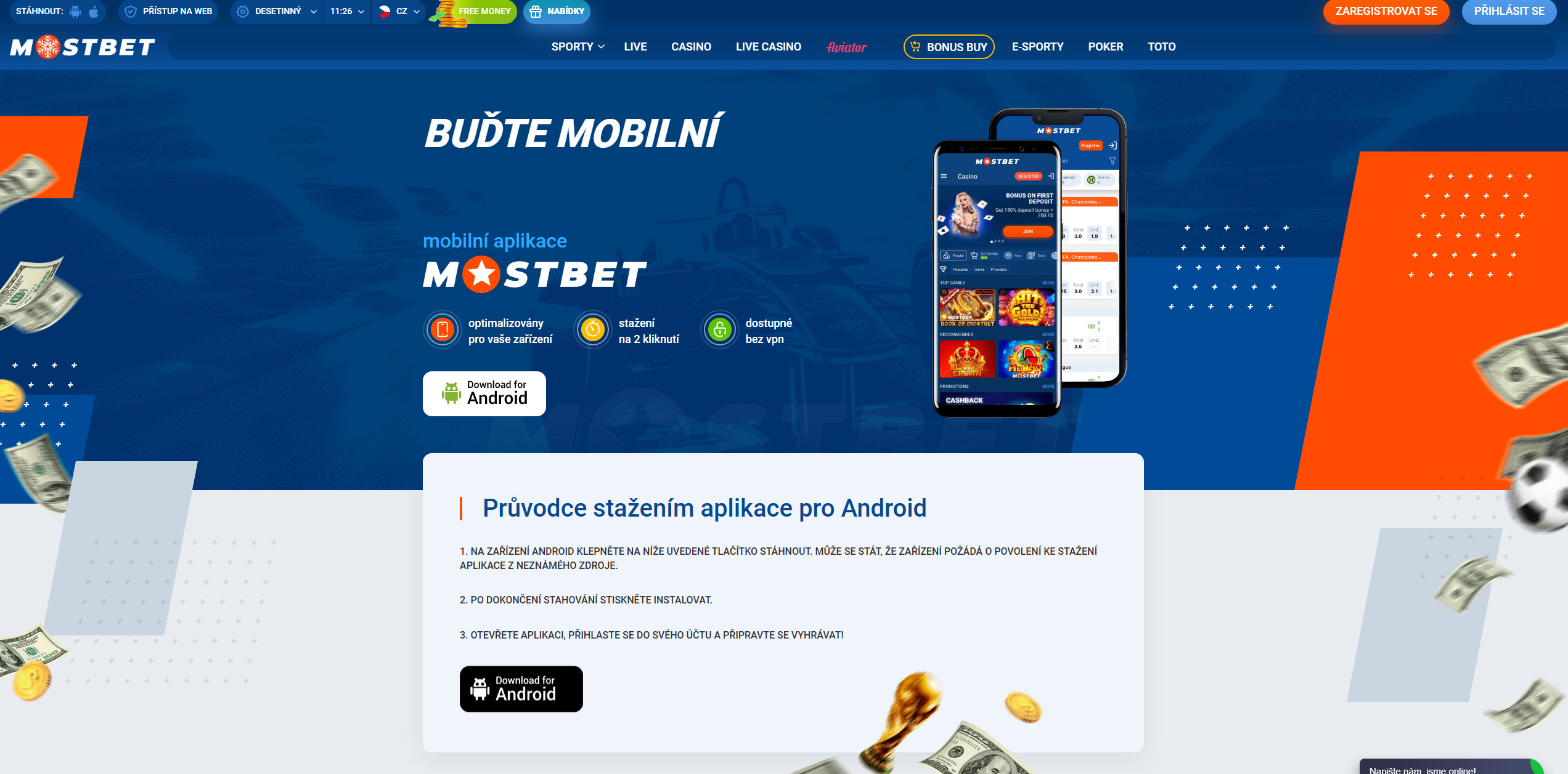 Mostbet aplikace pro Android a iOS – Stáhněte si oficiální aplikaci a užijte si kasinové hry kdykoliv a kdekoliv v Česku.